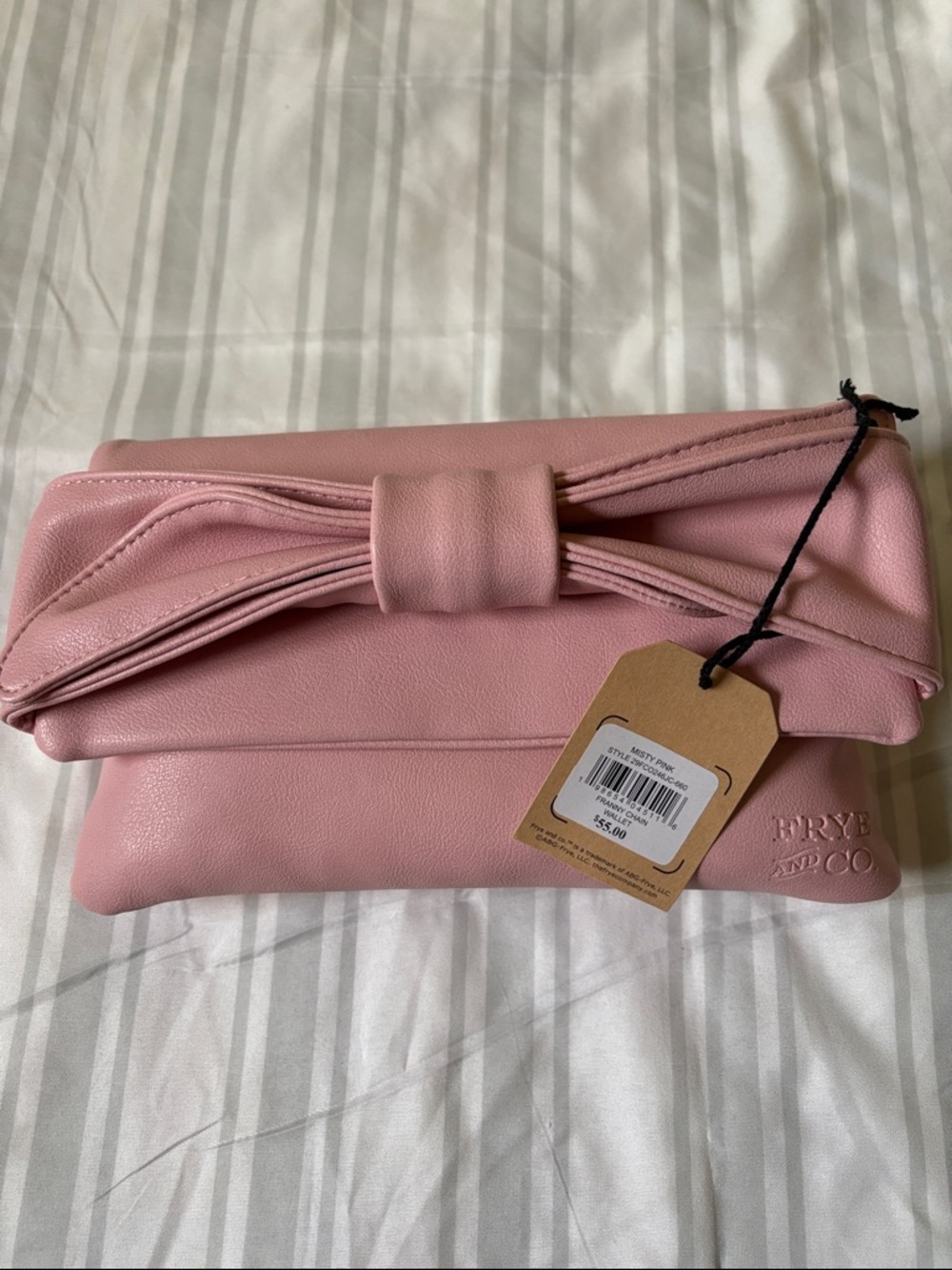FRYE AND CO. Light Pink Bow-Front Franny Clutch — NWT